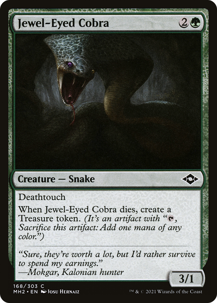 Jewel-Eyed Cobra (MH2-168) - Modern Horizons 2 Foil - Premium MTG Single from Wizards of the Coast - Just $0.08! Shop now at Game Crave Tournament Store