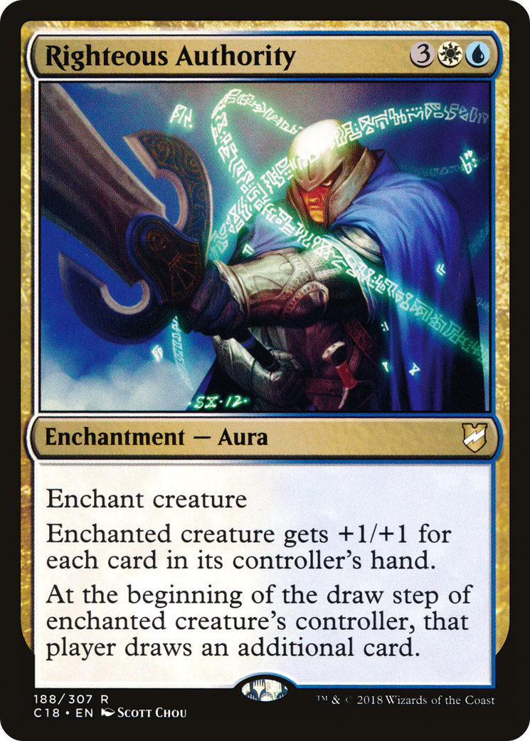 Righteous Authority (C18-188) - Commander 2018 - Premium MTG Single from Wizards of the Coast - Just $0.25! Shop now at Game Crave Tournament Store