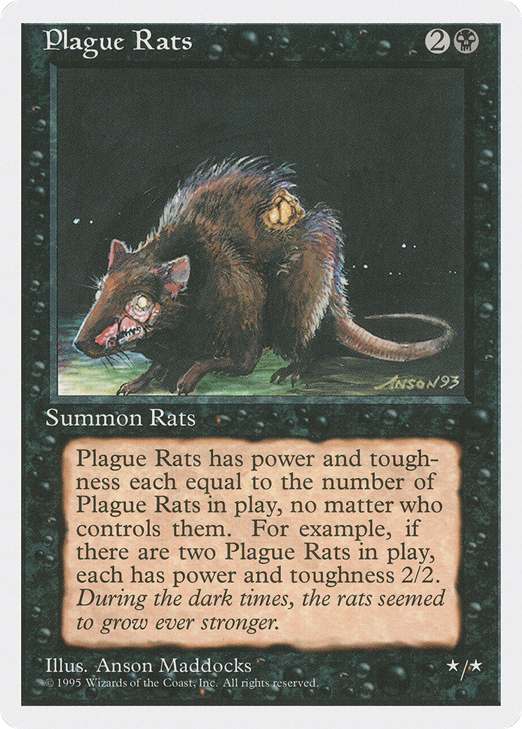 Plague Rats (4ED-154) - Fourth Edition - Premium MTG Single from Wizards of the Coast - Just $0.25! Shop now at Game Crave Tournament Store