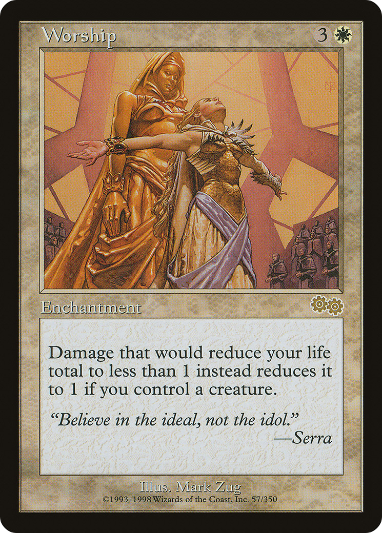 Worship (USG-057) - Urza's Saga - Premium MTG Single from Wizards of the Coast - Just $1.74! Shop now at Game Crave Tournament Store