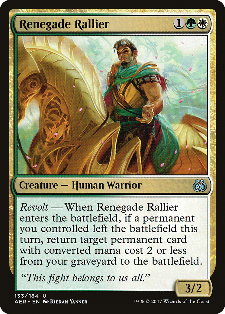 Renegade Rallier (AER-133) - Aether Revolt Foil - Premium MTG Single from Wizards of the Coast - Just $0.11! Shop now at Game Crave Tournament Store