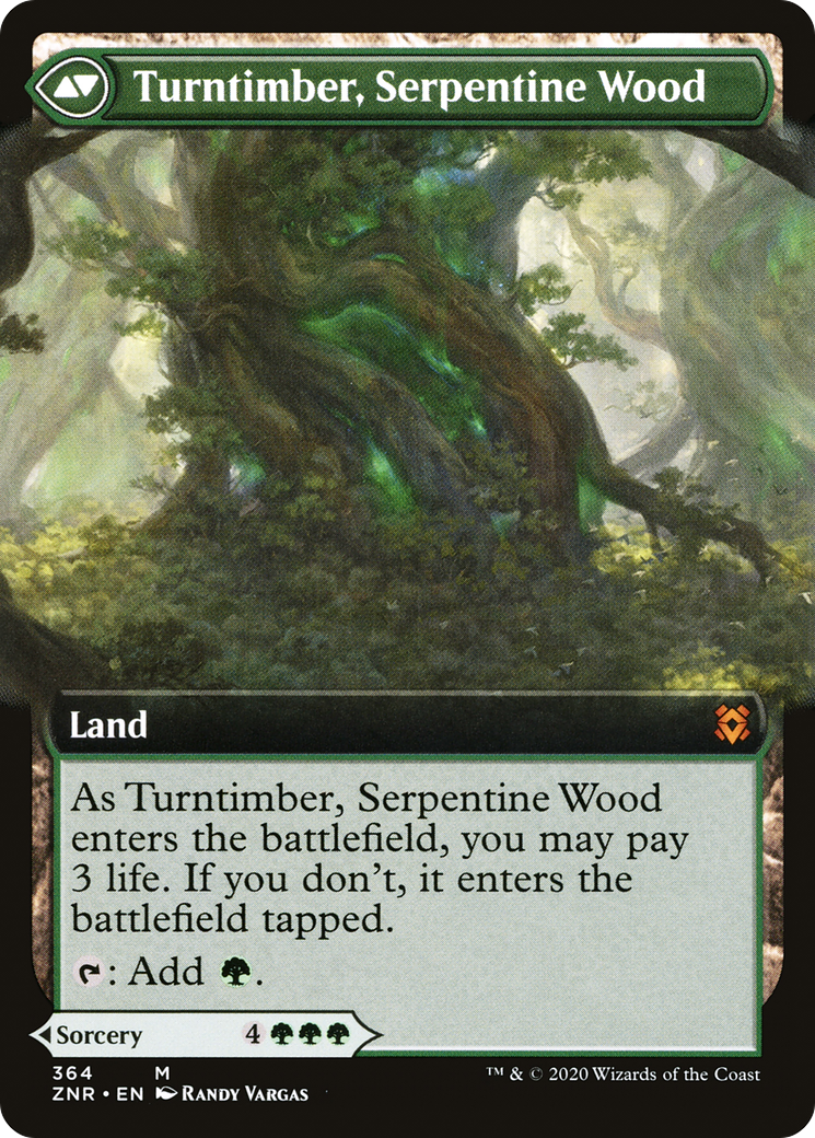 Turntimber Symbiosis // Turntimber, Serpentine Wood (ZNR-364) - Zendikar Rising: (Extended Art) Foil - Premium MTG Single from Wizards of the Coast - Just $1.19! Shop now at Game Crave Tournament Store