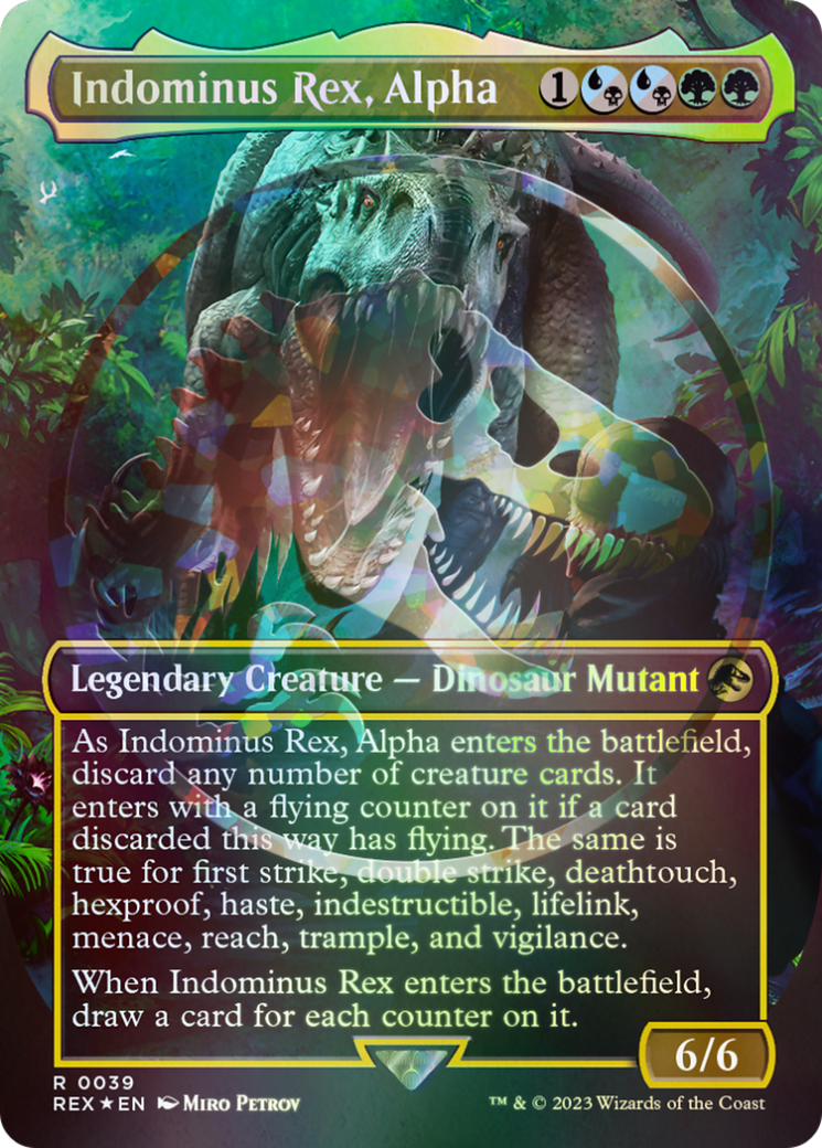Indominus Rex, Alpha (REX-039) - Jurassic World Collection (Borderless) Foil - Premium MTG Single from Wizards of the Coast - Just $135.44! Shop now at Game Crave Tournament Store