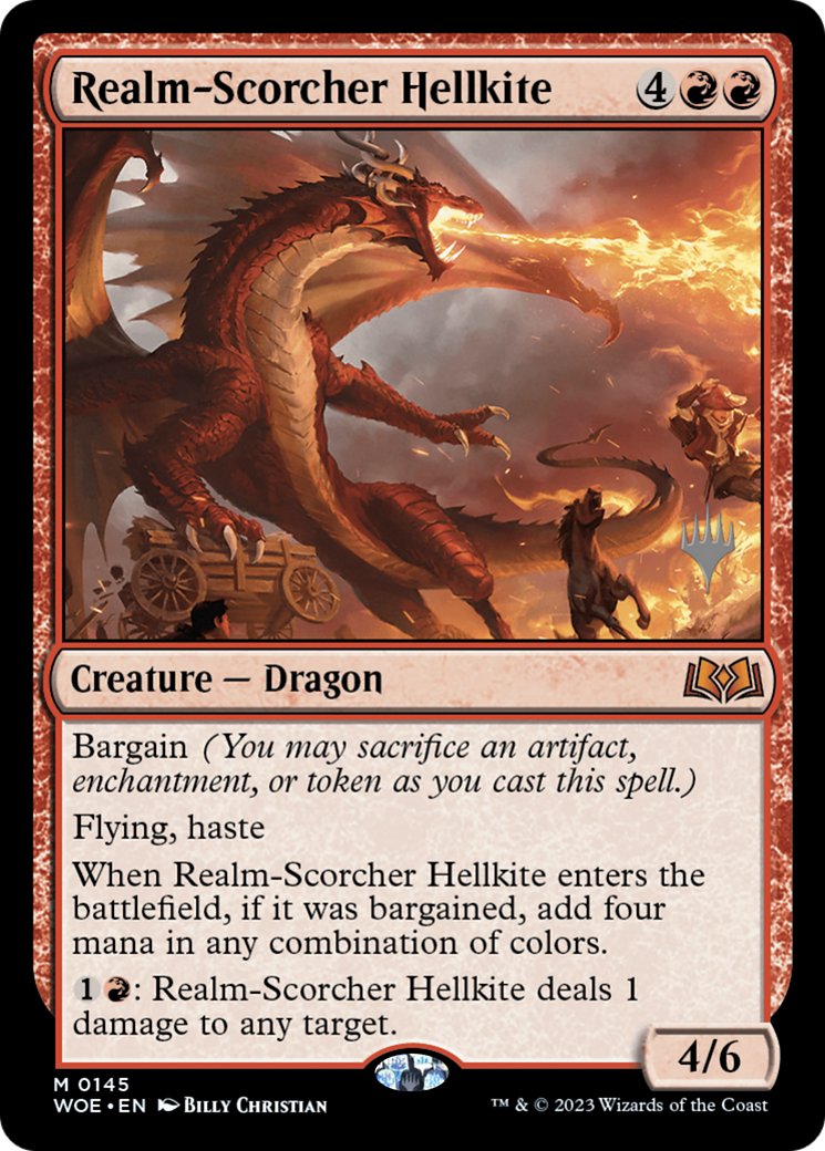Realm-Scorcher Hellkite (PWOE-145P) - Wilds of Eldraine Promos - Premium MTG Single from Wizards of the Coast - Just $0.09! Shop now at Game Crave Tournament Store