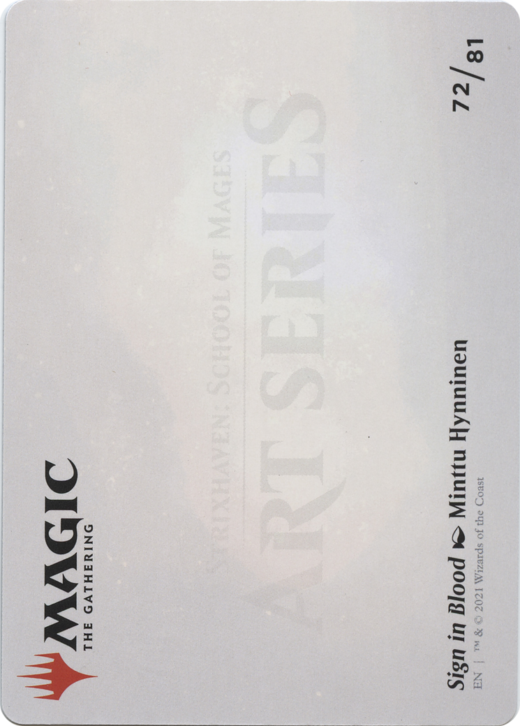 Sign in Blood // Sign in Blood (ASTX-072) - Strixhaven Art Series (Borderless) Foil - Premium MTG Single from Wizards of the Coast - Just $0! Shop now at Game Crave Tournament Store