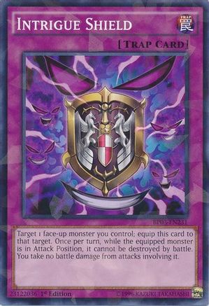 Intrigue Shield (Shatterfoil) (BP03-EN231) - Battle Pack 3: Monster League 1st Edition - Premium Yugioh Single from Konami - Just $0.25! Shop now at Game Crave Tournament Store