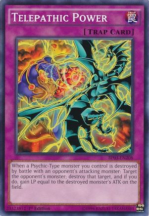 Telepathic Power (BP03-EN208) - Battle Pack 3: Monster League 1st Edition - Premium Yugioh Single from Konami - Just $0.08! Shop now at Game Crave Tournament Store