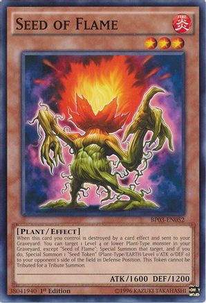 Seed of Flame (BP03-EN052) - Battle Pack 3: Monster League 1st Edition - Premium Yugioh Single from Konami - Just $0.08! Shop now at Game Crave Tournament Store