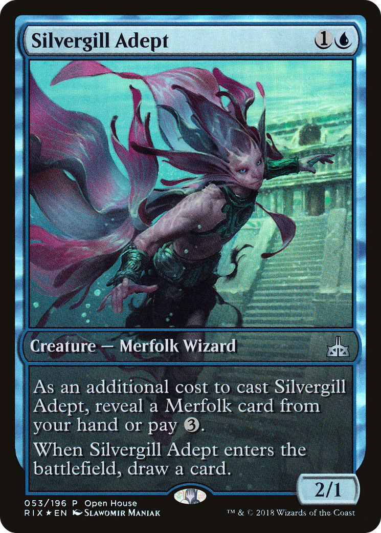 Silvergill Adept (PRIX-053) - Rivals of Ixalan Promos Foil - Premium MTG Single from Wizards of the Coast - Just $0.34! Shop now at Game Crave Tournament Store