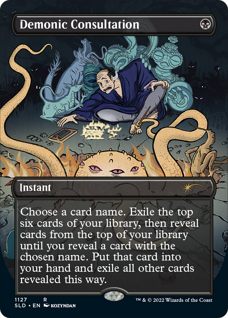 Demonic Consultation (SLD-1127) - Secret Lair Drop (Borderless) - Premium MTG Single from Wizards of the Coast - Just $7.75! Shop now at Game Crave Tournament Store