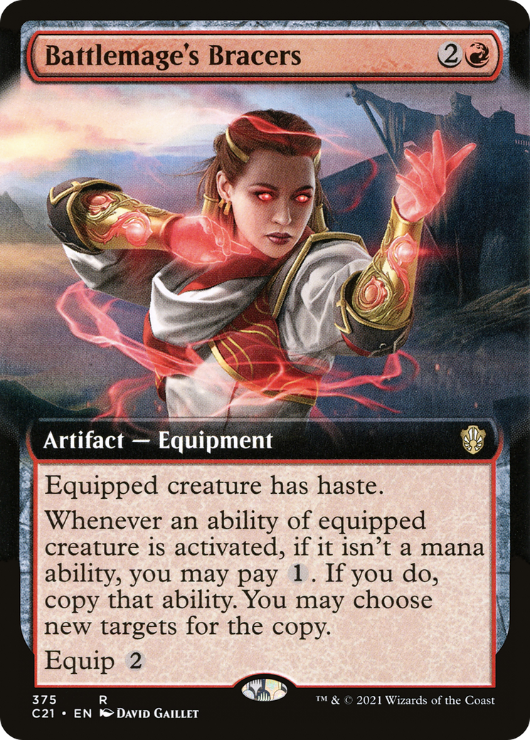 Battlemage's Bracers (C21-375) - Commander 2021: (Extended Art) - Premium MTG Single from Wizards of the Coast - Just $4.30! Shop now at Game Crave Tournament Store
