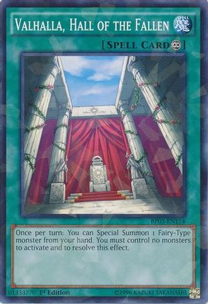 Valhalla, Hall of the Fallen (Shatterfoil) (BP03-EN154) - Battle Pack 3: Monster League 1st Edition - Premium Yugioh Single from Konami - Just $0.25! Shop now at Game Crave Tournament Store