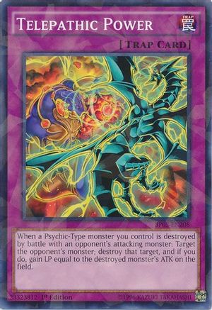 Telepathic Power (Shatterfoil) (BP03-EN208) - Battle Pack 3: Monster League 1st Edition - Premium Yugioh Single from Konami - Just $0.08! Shop now at Game Crave Tournament Store