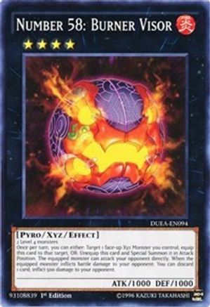 Number 58: Burner Visor (DUEA-EN094) - Duelist Alliance Unlimited - Premium Yugioh Single from Konami - Just $0.25! Shop now at Game Crave Tournament Store