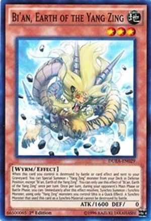 Bi'an, Earth of the Yang Zing (DUEA-EN029) - Duelist Alliance Unlimited - Premium Yugioh Single from Konami - Just $0.67! Shop now at Game Crave Tournament Store