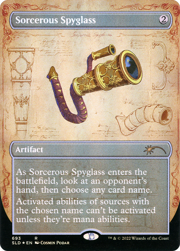 Sorcerous Spyglass (SLD-693) - Secret Lair Drop (Borderless) Foil - Premium MTG Single from Wizards of the Coast - Just $0.83! Shop now at Game Crave Tournament Store