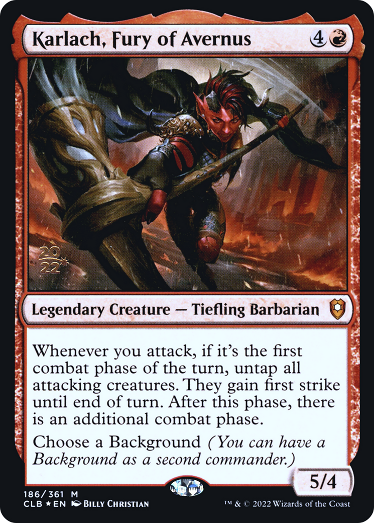 Karlach, Fury of Avernus (PCLB-186S) - Battle for Baldur's Gate Promos Foil - Premium MTG Single from Wizards of the Coast - Just $5.79! Shop now at Game Crave Tournament Store
