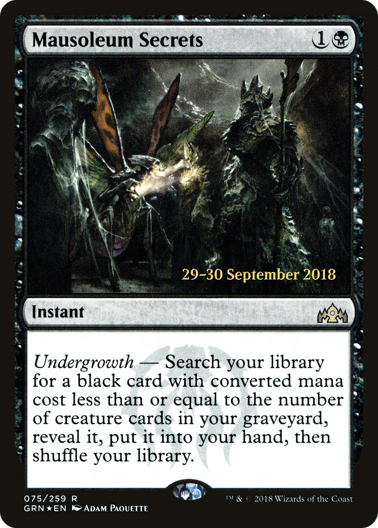 Mausoleum Secrets (PGRN-75S) - Guilds of Ravnica Promos Foil - Premium MTG Single from Wizards of the Coast - Just $2.18! Shop now at Game Crave Tournament Store