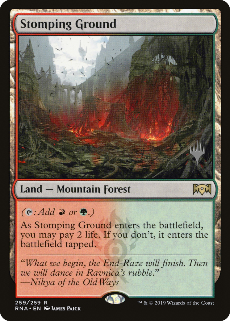 Stomping Ground (PRNA-259P) - Ravnica Allegiance Promos - Premium MTG Single from Wizards of the Coast - Just $3.08! Shop now at Game Crave Tournament Store