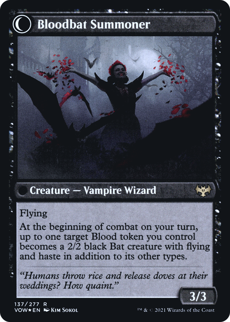 Voldaren Bloodcaster // Bloodbat Summoner (PVOW-137S) - Innistrad: Crimson Vow Promos: (Double Faced Transform) Foil - Premium MTG Single from Wizards of the Coast - Just $0.17! Shop now at Game Crave Tournament Store
