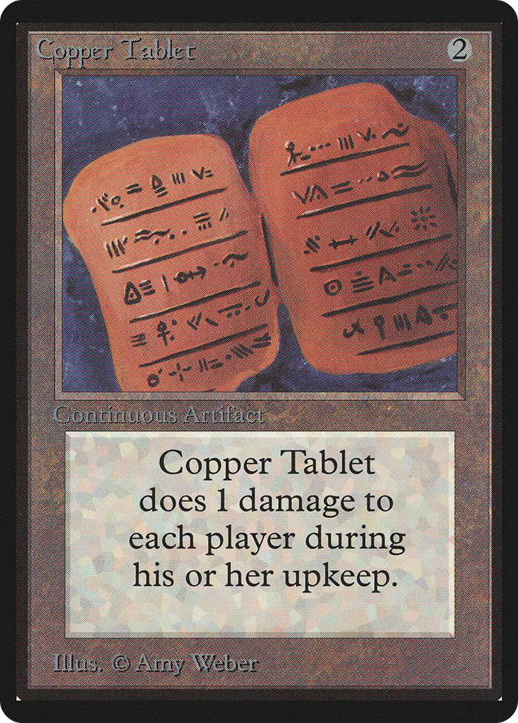 Copper Tablet (LEB-239) - Limited Edition Beta - Premium MTG Single from Wizards of the Coast - Just $23.03! Shop now at Game Crave Tournament Store
