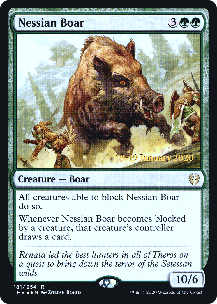 Nessian Boar (PTHB-181S) - Theros Beyond Death Promos Foil - Premium MTG Single from Wizards of the Coast - Just $0.25! Shop now at Game Crave Tournament Store