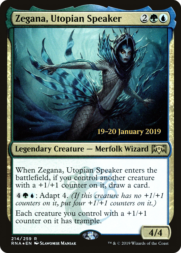Zegana, Utopian Speaker (PRNA-214S) - Ravnica Allegiance Promos Foil - Premium MTG Single from Wizards of the Coast - Just $0.25! Shop now at Game Crave Tournament Store