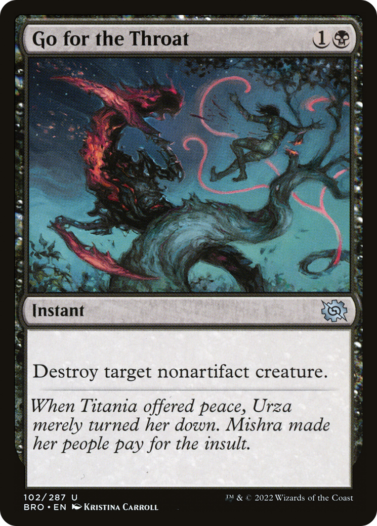 Go for the Throat (BRO-102) - The Brothers' War Foil - Premium MTG Single from Wizards of the Coast - Just $0.61! Shop now at Game Crave Tournament Store