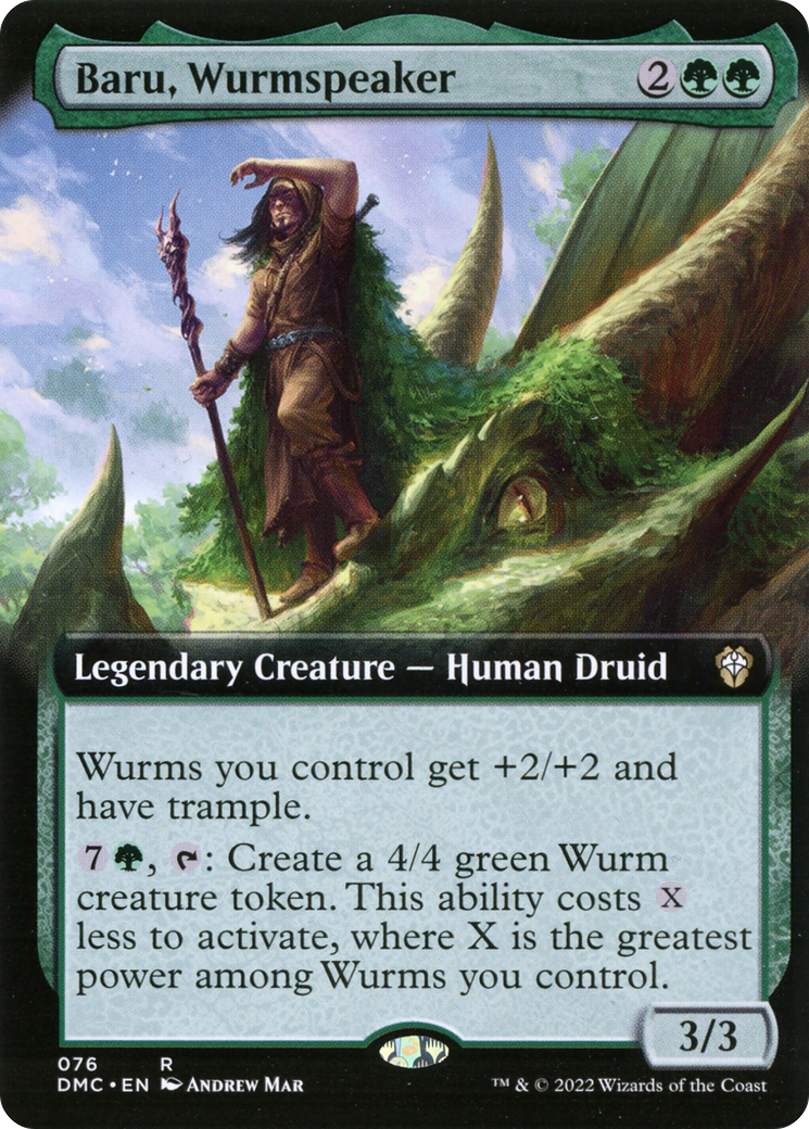 Baru, Wurmspeaker (DMC-076) - Dominaria United Commander: (Extended Art) Foil - Premium MTG Single from Wizards of the Coast - Just $0.30! Shop now at Game Crave Tournament Store