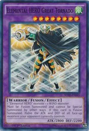 Elemental HERO Great Tornado (SDHS-EN045) - Structure Deck: HERO Strike 1st Edition - Premium Yugioh Single from Konami - Just $0.25! Shop now at Game Crave Tournament Store