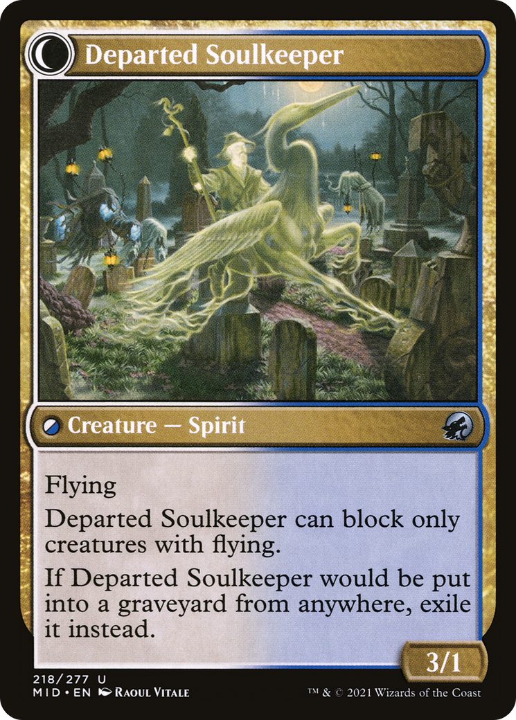 Devoted Grafkeeper // Departed Soulkeeper (MID-218) - Innistrad: Midnight Hunt: (Double Faced Transform) - Premium MTG Single from Wizards of the Coast - Just $0.08! Shop now at Game Crave Tournament Store