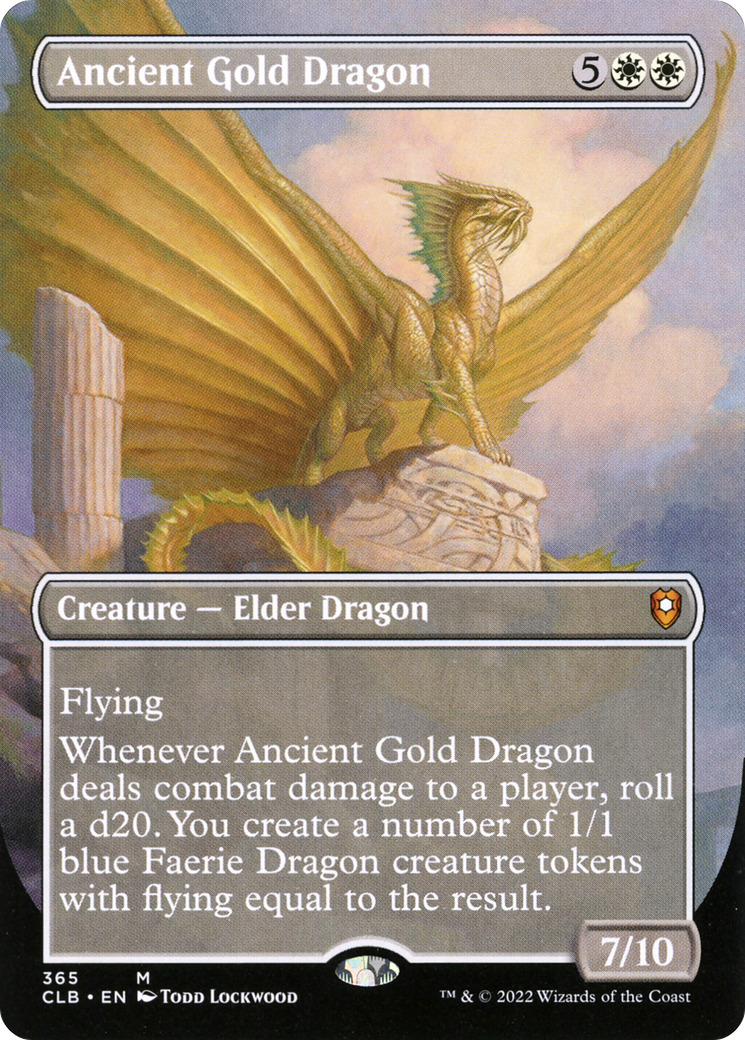 Ancient Gold Dragon (CLB-365) - Commander Legends: Battle for Baldur's Gate (Borderless) - Premium MTG Single from Wizards of the Coast - Just $6.33! Shop now at Game Crave Tournament Store