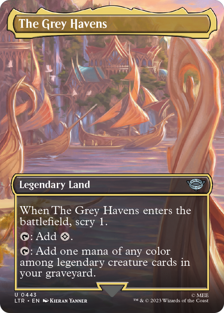 The Grey Havens (LTR-443) - The Lord of the Rings: Tales of Middle-earth (Borderless) - Premium MTG Single from Wizards of the Coast - Just $0.08! Shop now at Game Crave Tournament Store