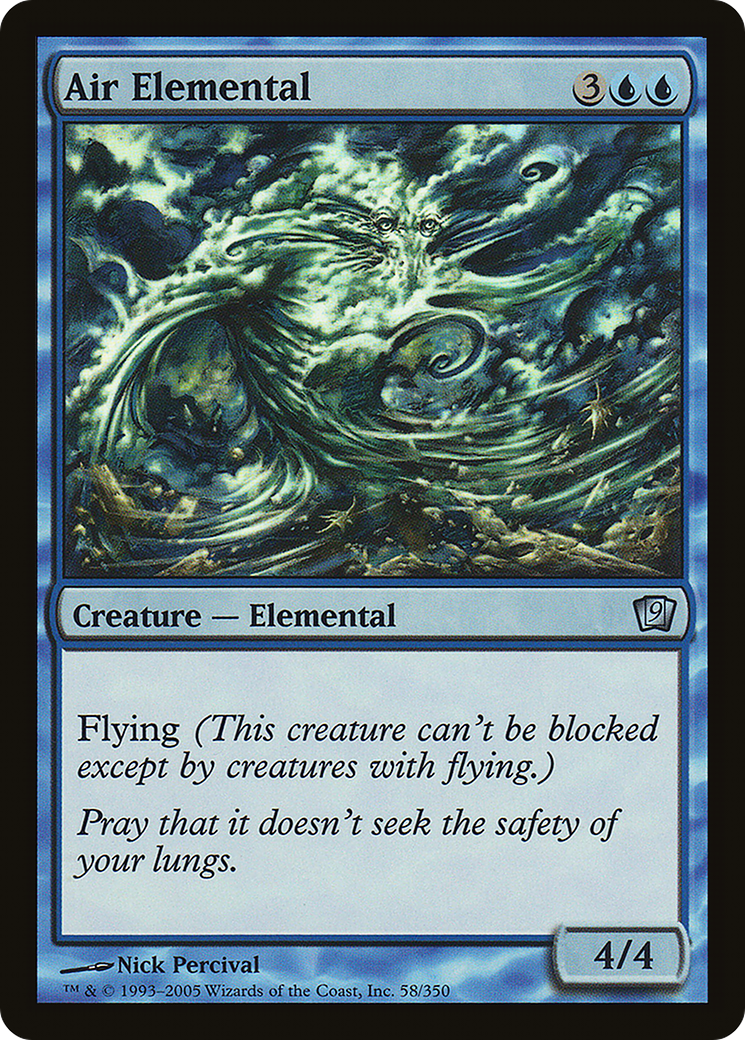 Air Elemental (9ED-58★) - Ninth Edition Foil - Premium MTG Single from Wizards of the Coast - Just $0.17! Shop now at Game Crave Tournament Store