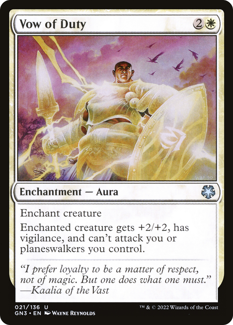 Vow of Duty (GN3-021) - Game Night: Free-for-All - Premium MTG Single from Wizards of the Coast - Just $0.08! Shop now at Game Crave Tournament Store