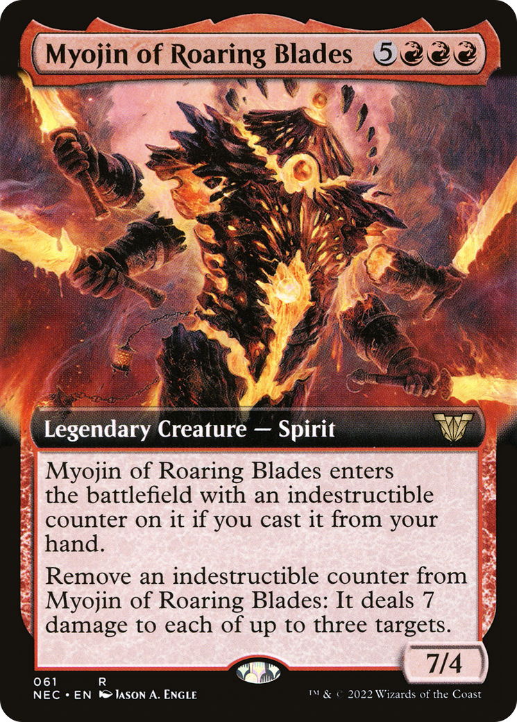 Myojin of Roaring Blades (NEC-061) - Neon Dynasty Commander: (Extended Art) - Premium MTG Single from Wizards of the Coast - Just $0.25! Shop now at Game Crave Tournament Store