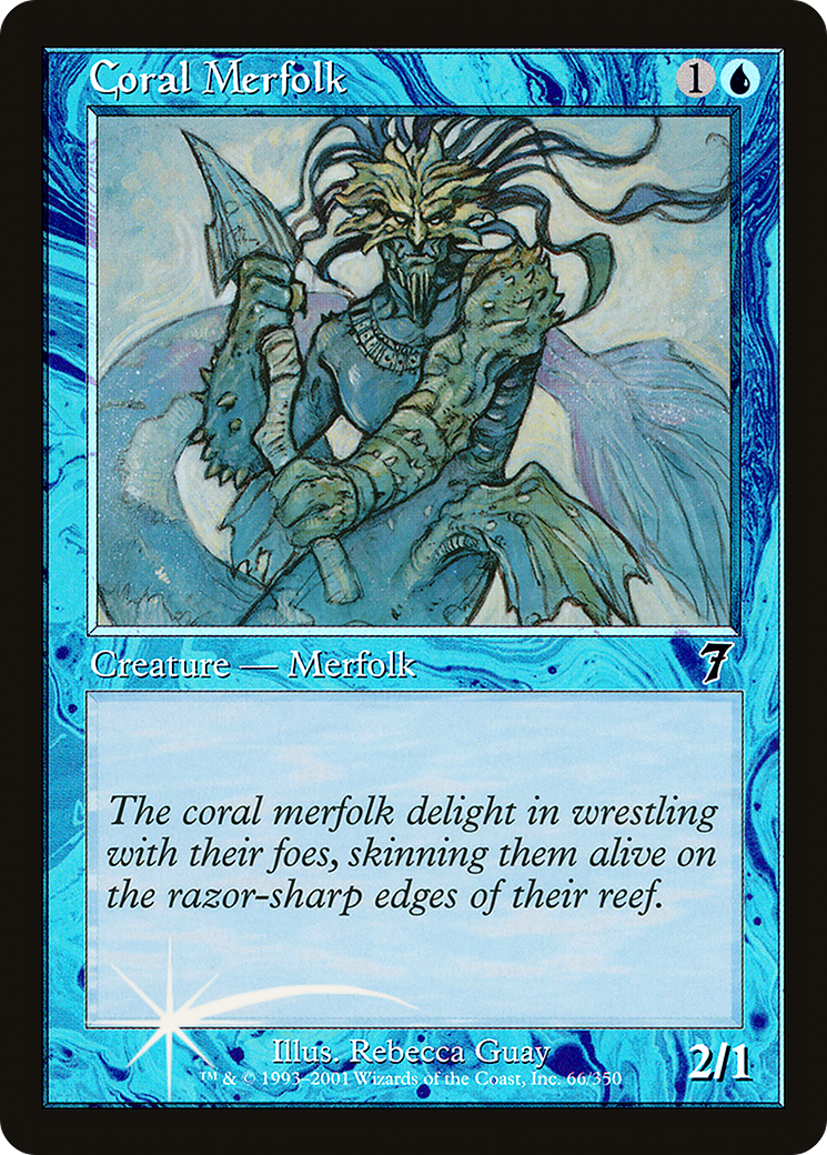 Coral Merfolk (7ED-66★) - Seventh Edition Foil - Premium MTG Single from Wizards of the Coast - Just $1.42! Shop now at Game Crave Tournament Store