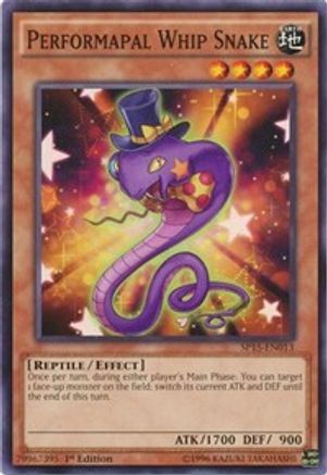 Performapal Whip Snake (SP15-EN013) - Star Pack ARC-V 1st Edition - Premium Yugioh Single from Konami - Just $0.25! Shop now at Game Crave Tournament Store
