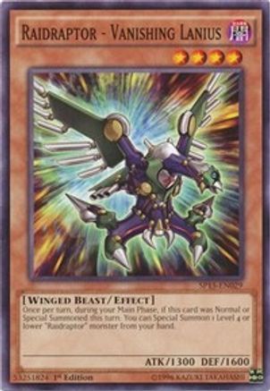 Raidraptor - Vanishing Lanius (SP15-EN029) - Star Pack ARC-V 1st Edition - Premium Yugioh Single from Konami - Just $0.60! Shop now at Game Crave Tournament Store