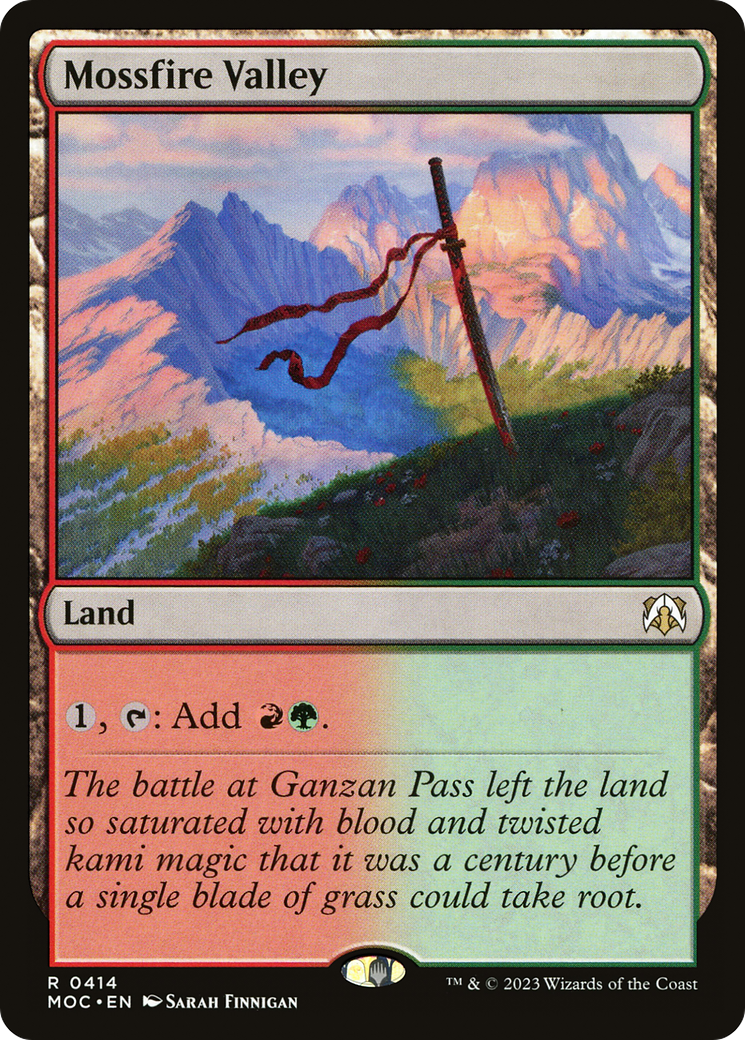 Mossfire Valley (MOC-414) - March of the Machine Commander - Premium MTG Single from Wizards of the Coast - Just $0.25! Shop now at Game Crave Tournament Store