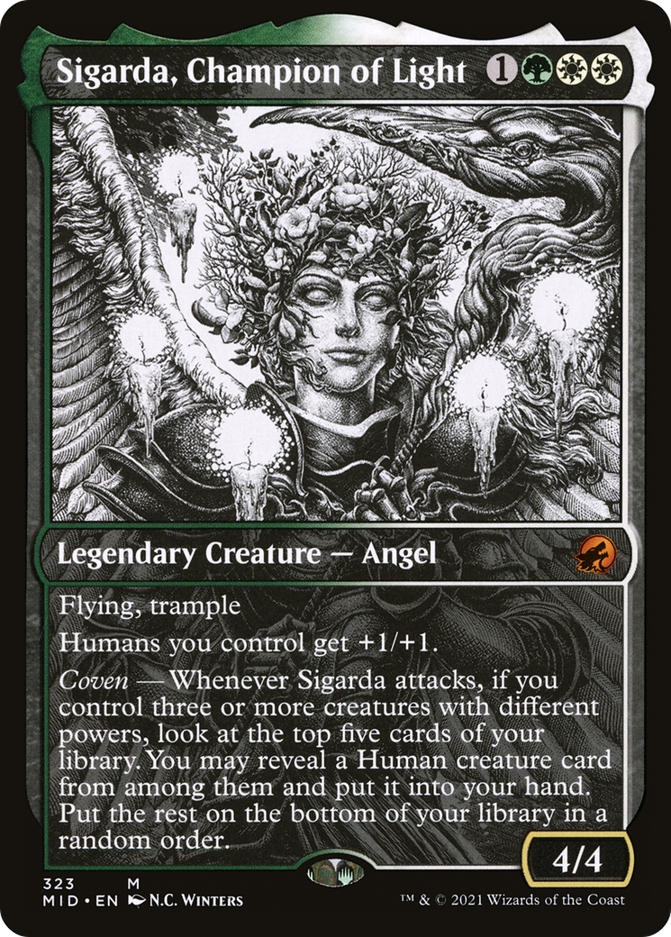 Sigarda, Champion of Light (MID-323) - Innistrad: Midnight Hunt: (Showcase) - Premium MTG Single from Wizards of the Coast - Just $0.10! Shop now at Game Crave Tournament Store