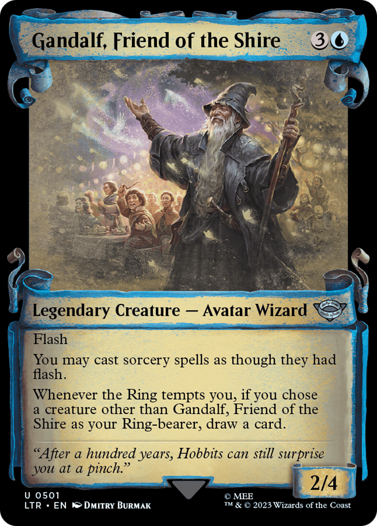 Gandalf, Friend of the Shire (LTR-501) - The Lord of the Rings: Tales of Middle-earth: (Showcase) - Premium MTG Single from Wizards of the Coast - Just $0.25! Shop now at Game Crave Tournament Store