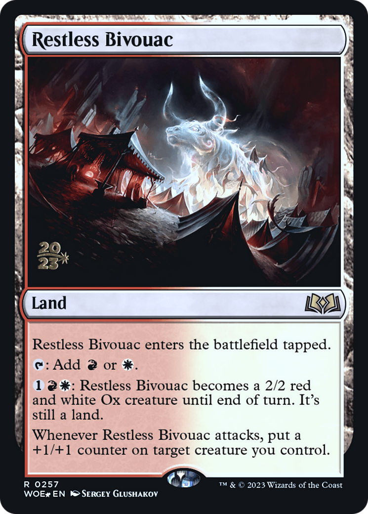 Restless Bivouac (PWOE-257S) - Wilds of Eldraine Promos Foil - Premium MTG Single from Wizards of the Coast - Just $0.32! Shop now at Game Crave Tournament Store