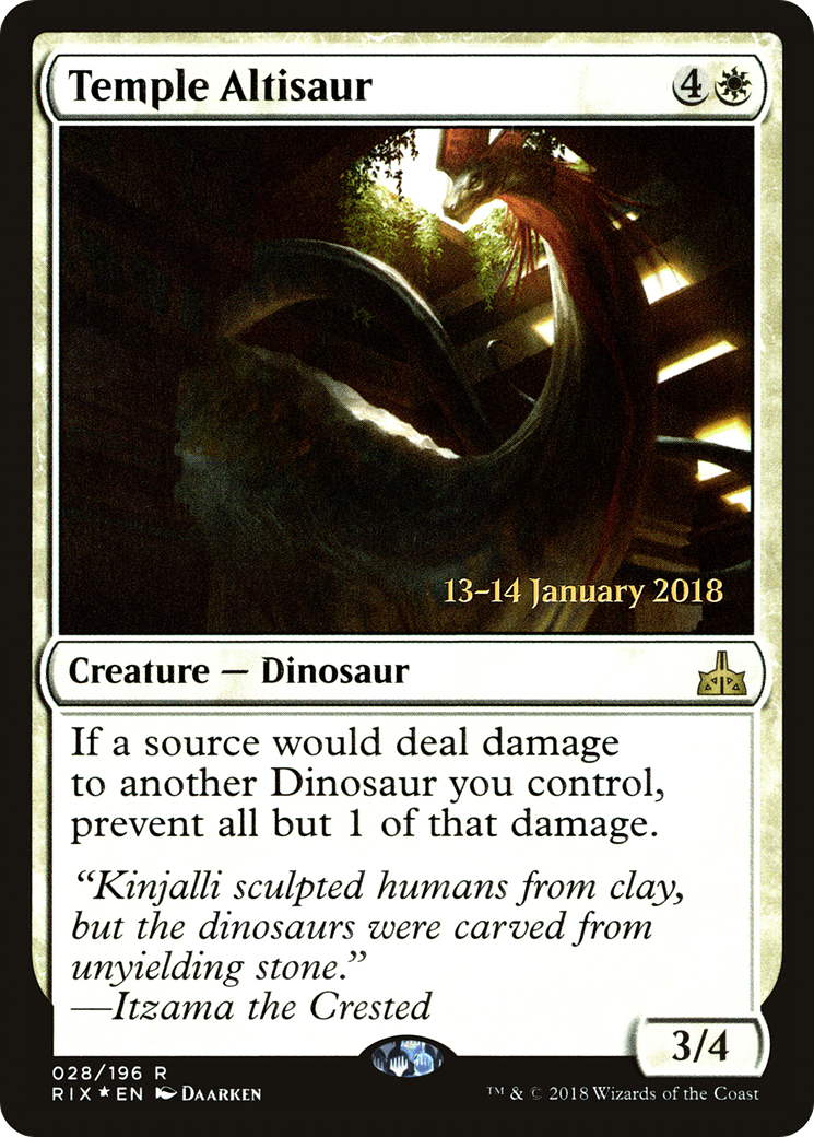 Temple Altisaur (PRIX-28S) - Rivals of Ixalan Promos Foil - Premium MTG Single from Wizards of the Coast - Just $6.02! Shop now at Game Crave Tournament Store