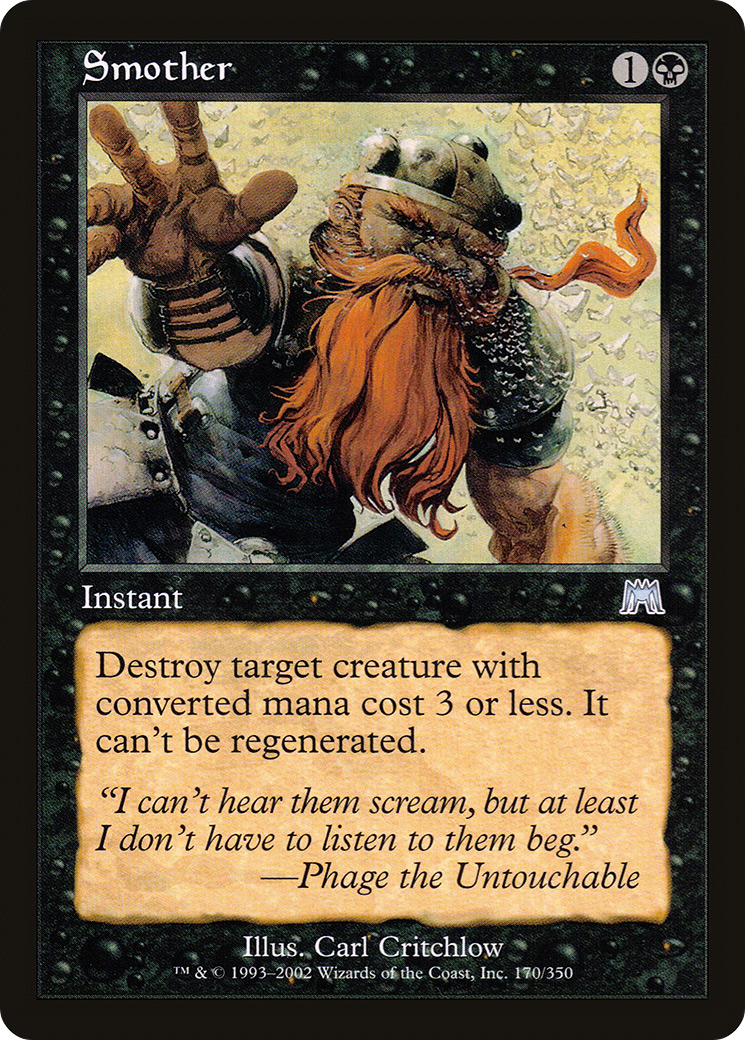 Smother (ONS-170) - Onslaught Foil - Premium MTG Single from Wizards of the Coast - Just $12.68! Shop now at Game Crave Tournament Store