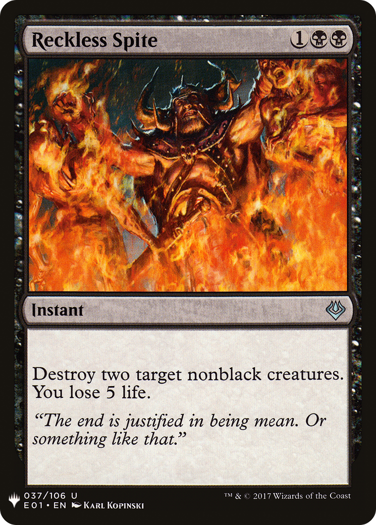 Reckless Spite (MB1-750) - Mystery Booster - Premium MTG Single from Wizards of the Coast - Just $0.08! Shop now at Game Crave Tournament Store
