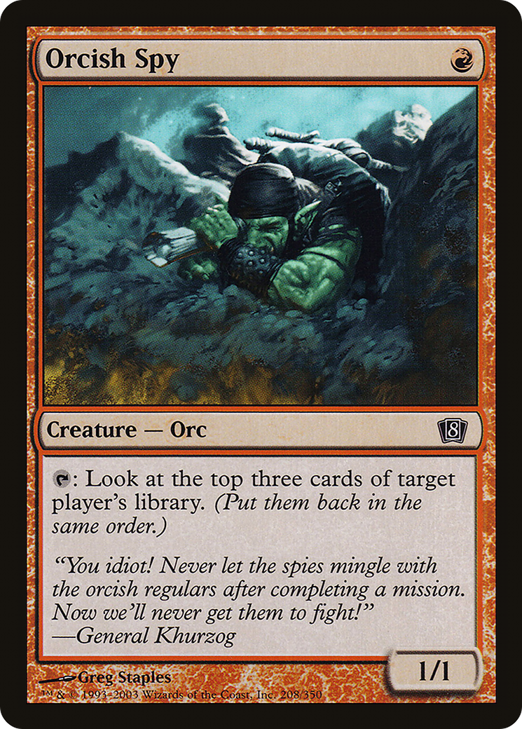 Orcish Spy (8ED-208★) - Eighth Edition Foil - Premium MTG Single from Wizards of the Coast - Just $0.13! Shop now at Game Crave Tournament Store