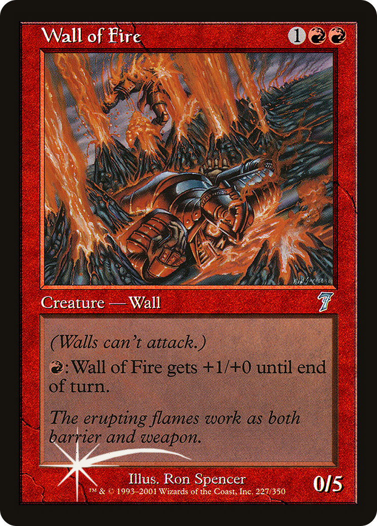 Wall of Fire (7ED-227★) - Seventh Edition Foil - Premium MTG Single from Wizards of the Coast - Just $1.86! Shop now at Game Crave Tournament Store