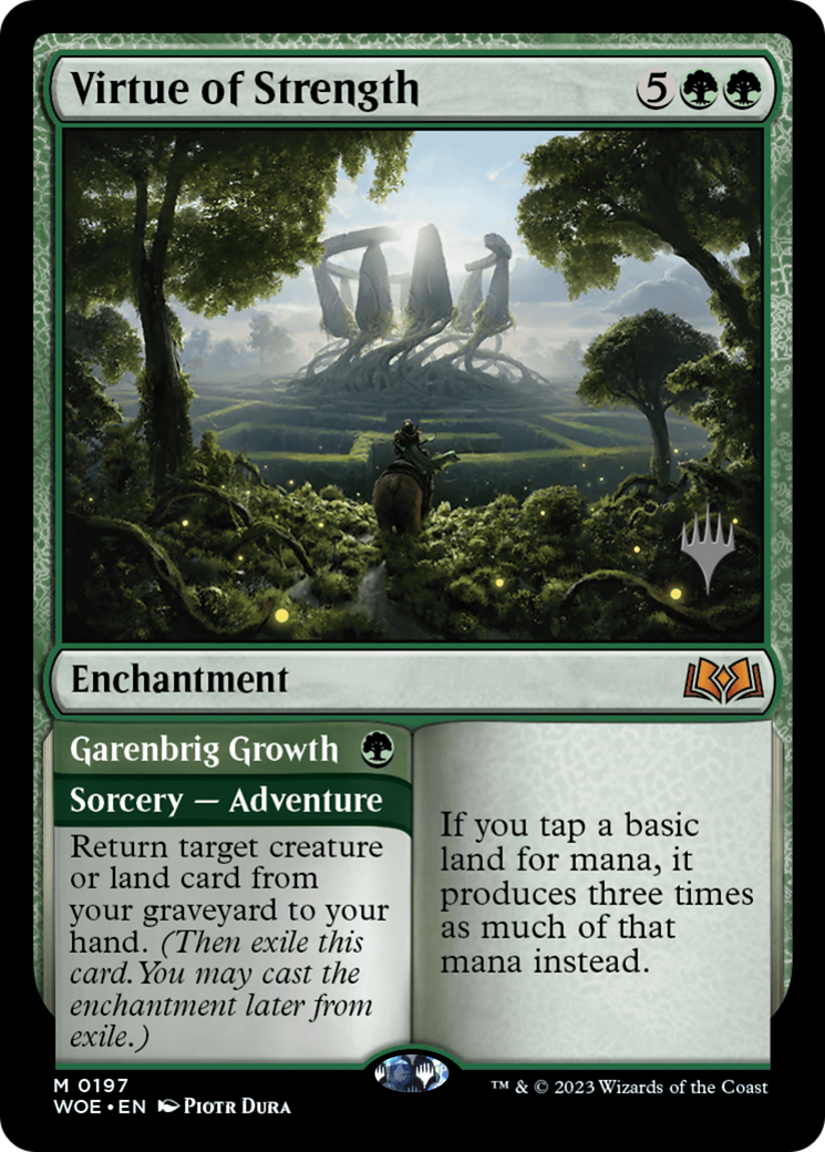 Virtue of Strength // Garenbrig Growth (PWOE-197P) - Wilds of Eldraine Promos Foil - Premium MTG Single from Wizards of the Coast - Just $1.19! Shop now at Game Crave Tournament Store