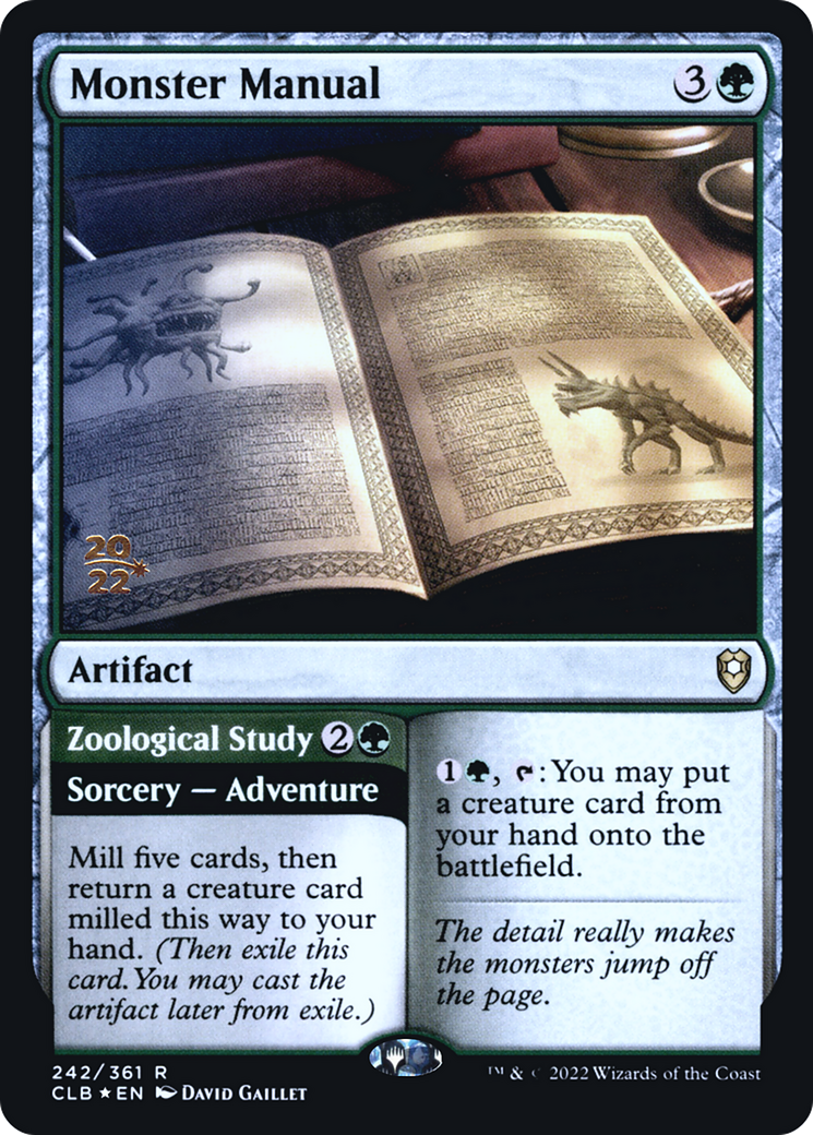 Monster Manual // Zoological Study (PCLB-242S) - Battle for Baldur's Gate Promos Foil - Premium MTG Single from Wizards of the Coast - Just $1.91! Shop now at Game Crave Tournament Store